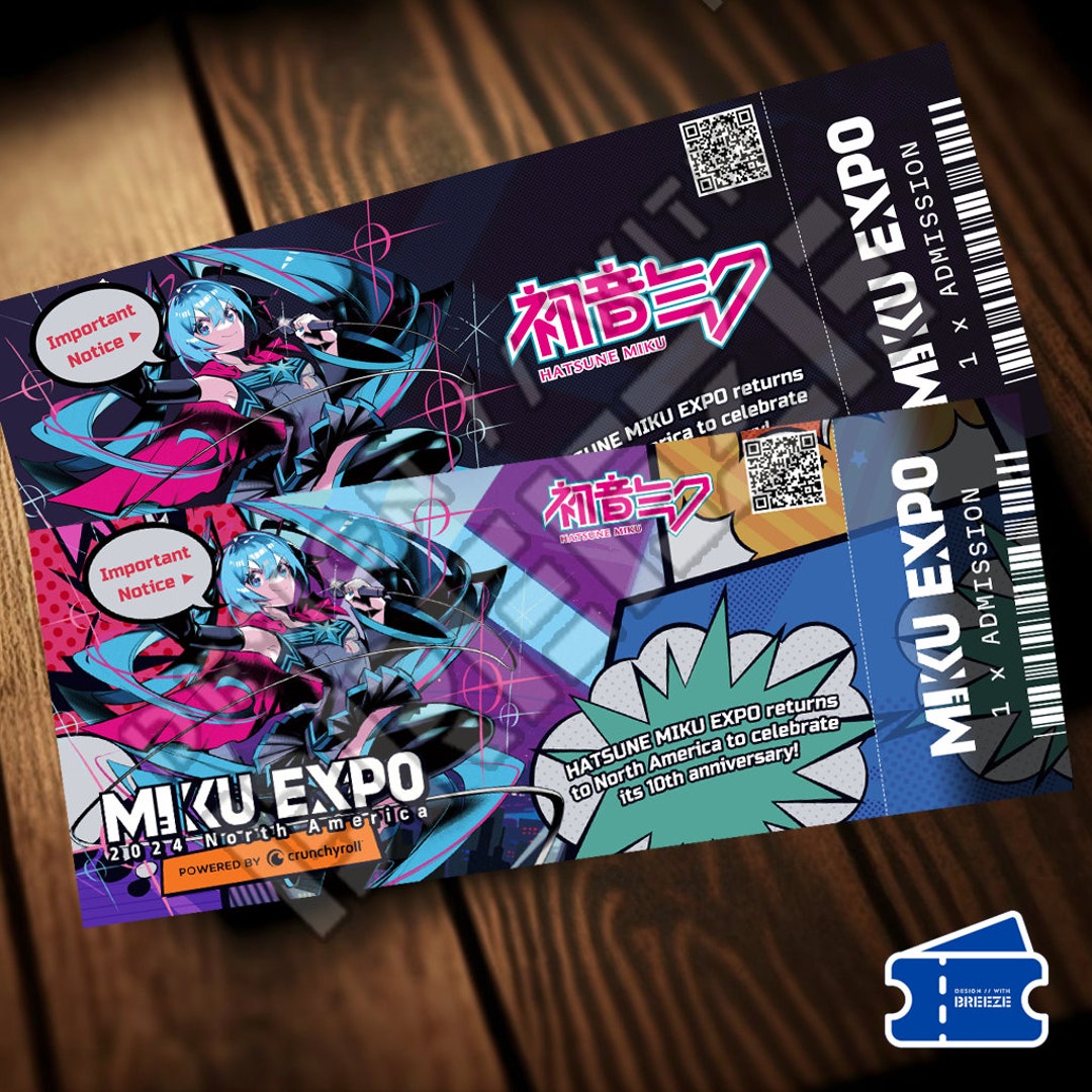 Printable Hatsune Miku Expo Ticket 2024 Event Show Admission Pass