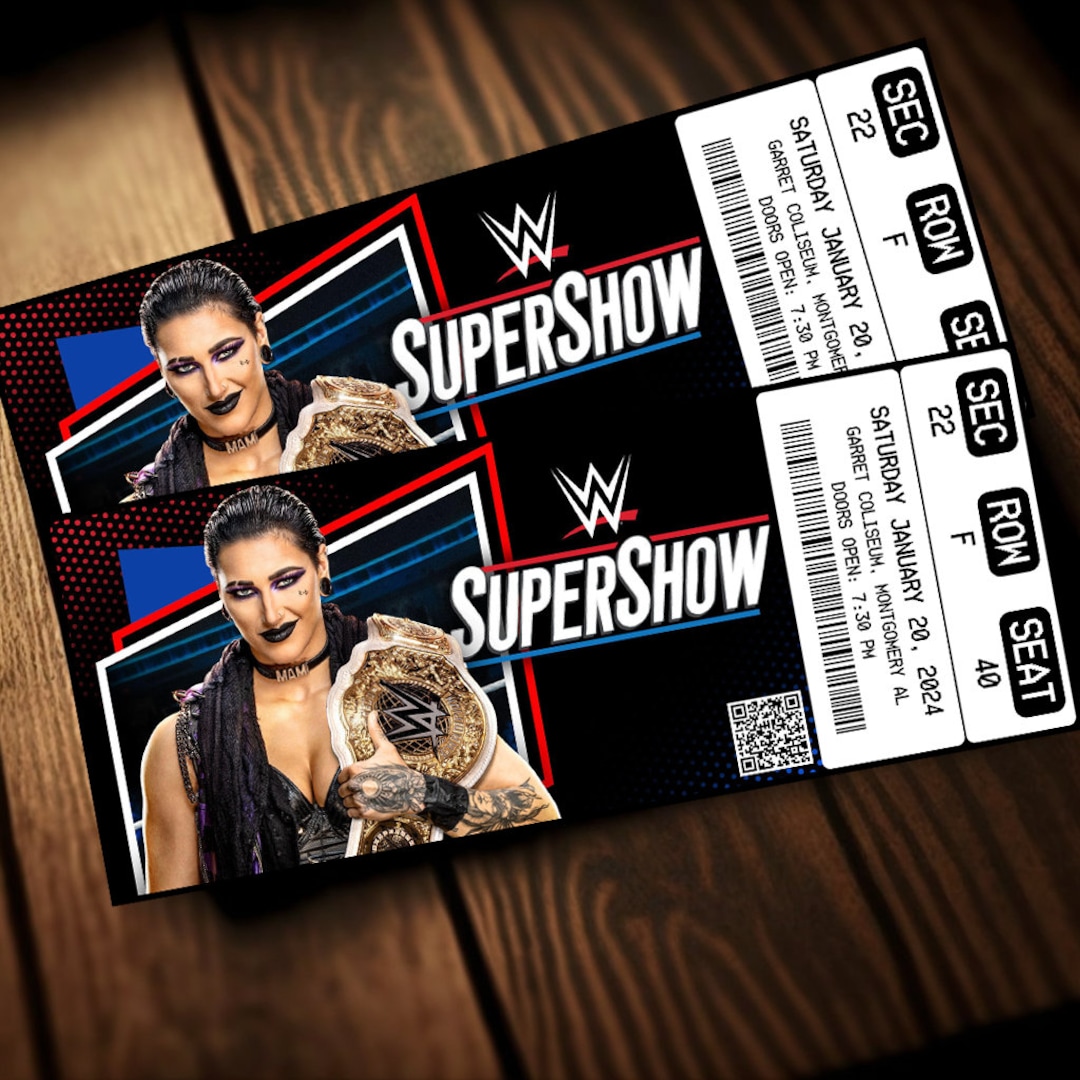 Printable WWE Ticket WWE Supershow Ticket 2024 Wrestling Show Pass Surprise Gift Reveal Editable
