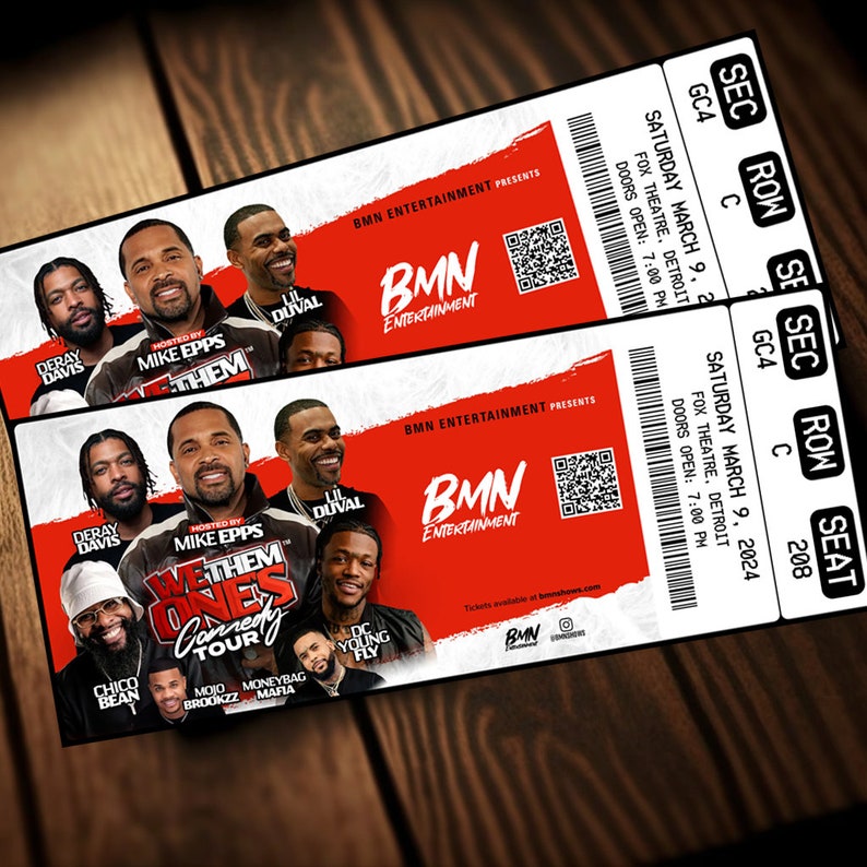 Printable We Them Ones Comedy Tour Ticket Mike Epps Live Etsy