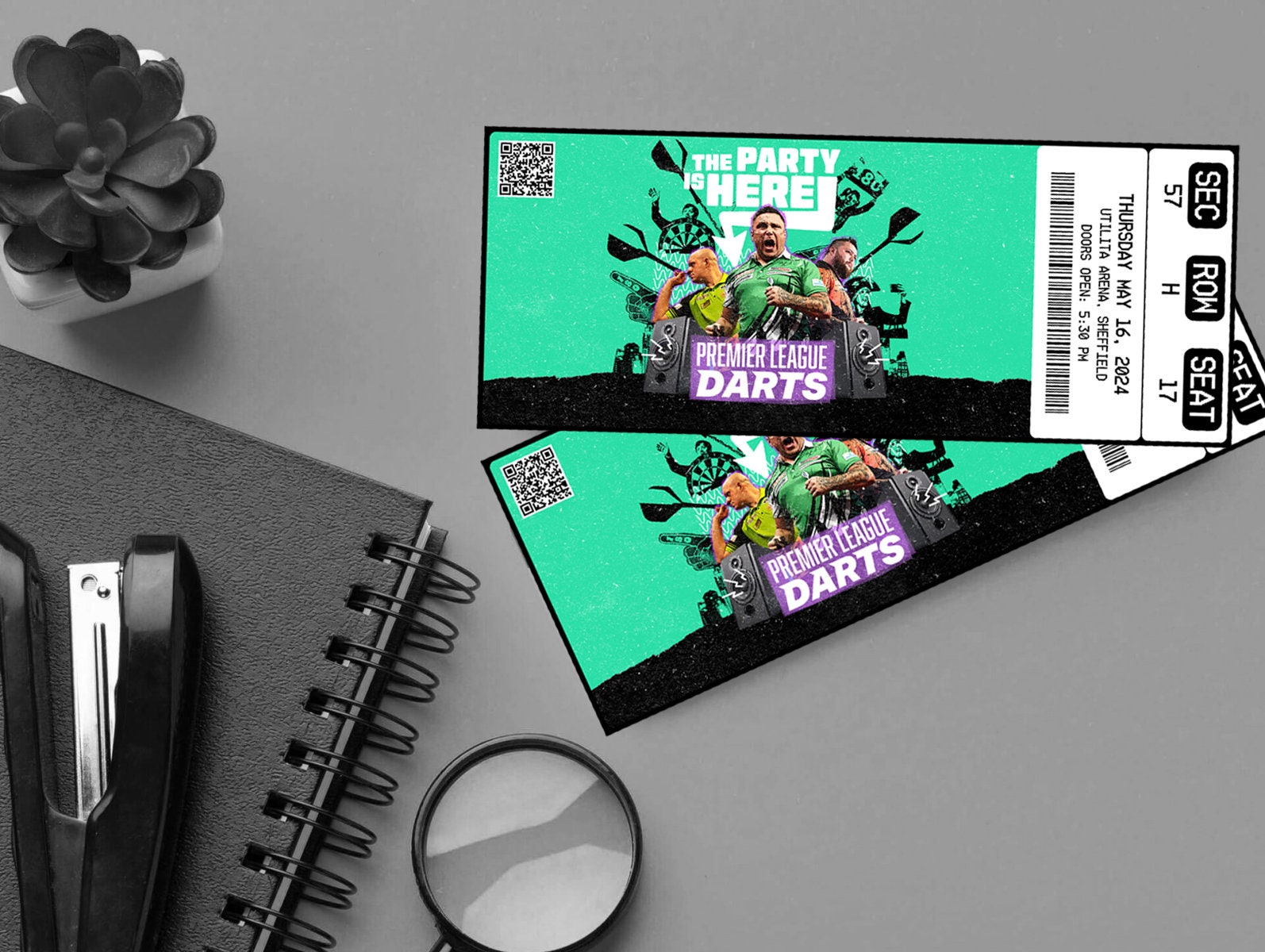 Printable Premier League Darts Ticket PDC Tournament 2025 Show Pass