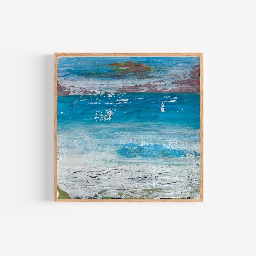 Abstract Ocean Art Acrylic Painting Print I Beach Decor Lake House ...