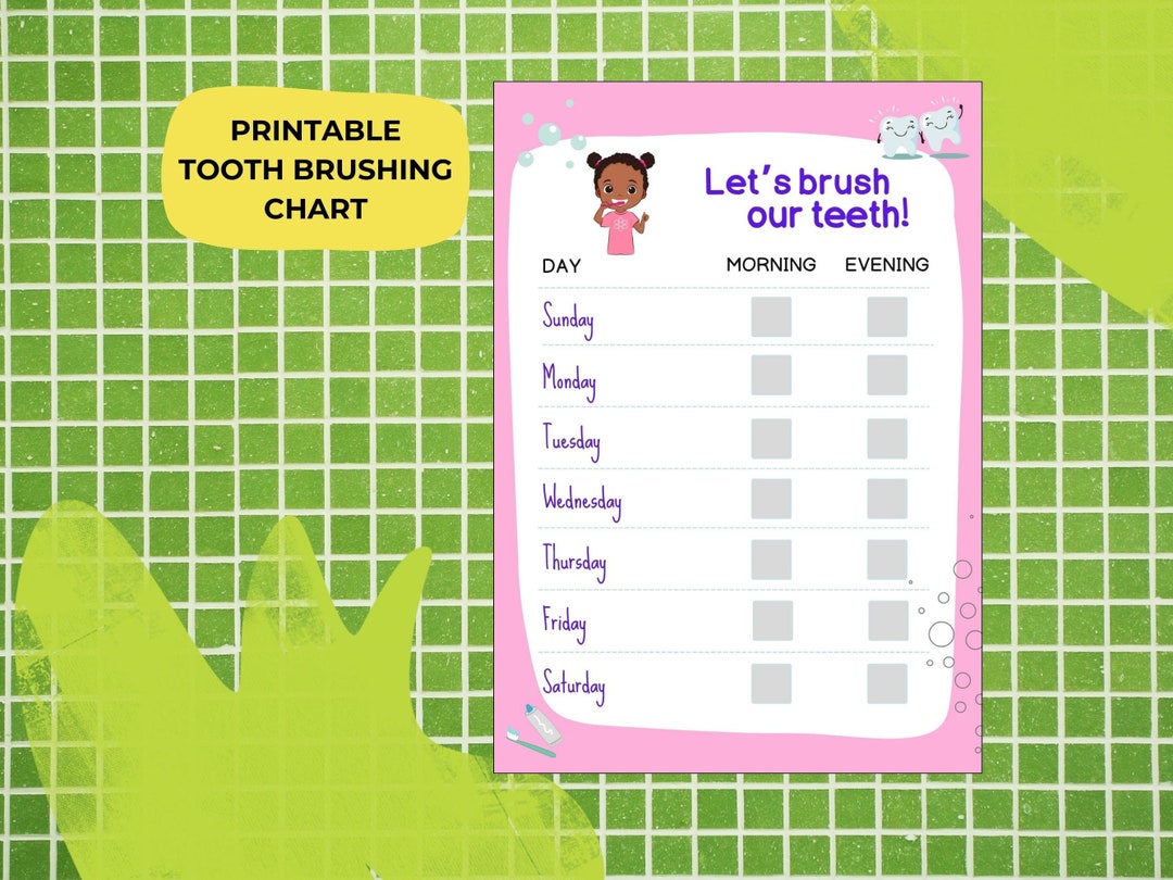 Teeth Brushing Chart Brush Teeth Chart Brush Teeth Printable Children