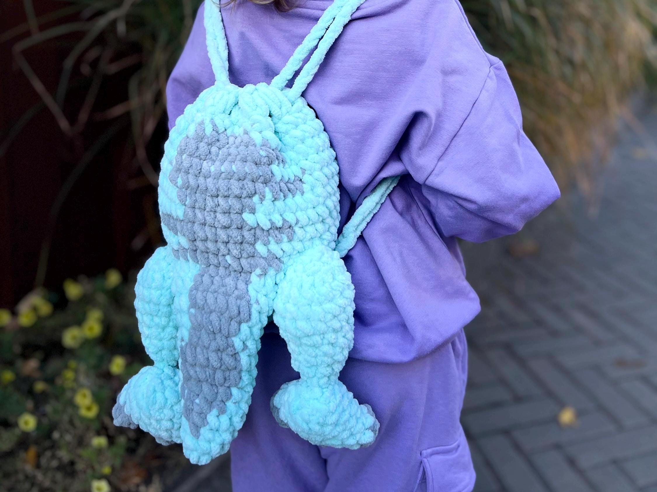 DINOSAUR T-rex Crochet BACKPACK Crochet Plushie Backpack, Dino T