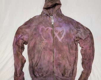 Zip Hoody - "Hearts" - Threedem Clothing Curations by Tim Mulvey