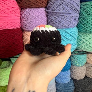 Crochet Sushi Octopus Plushie: Pocket-Sized Plushie