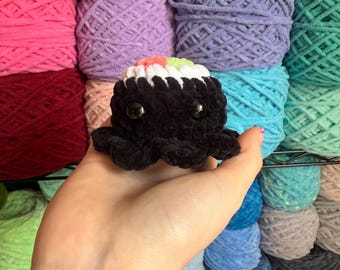 Crochet Sushi Octopus Plushie: Pocket-Sized Plushie