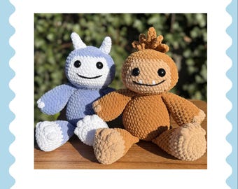 DIGITAL FILE ONLY - Yeti and Bigfoot 2-in-1 Crochet Pattern