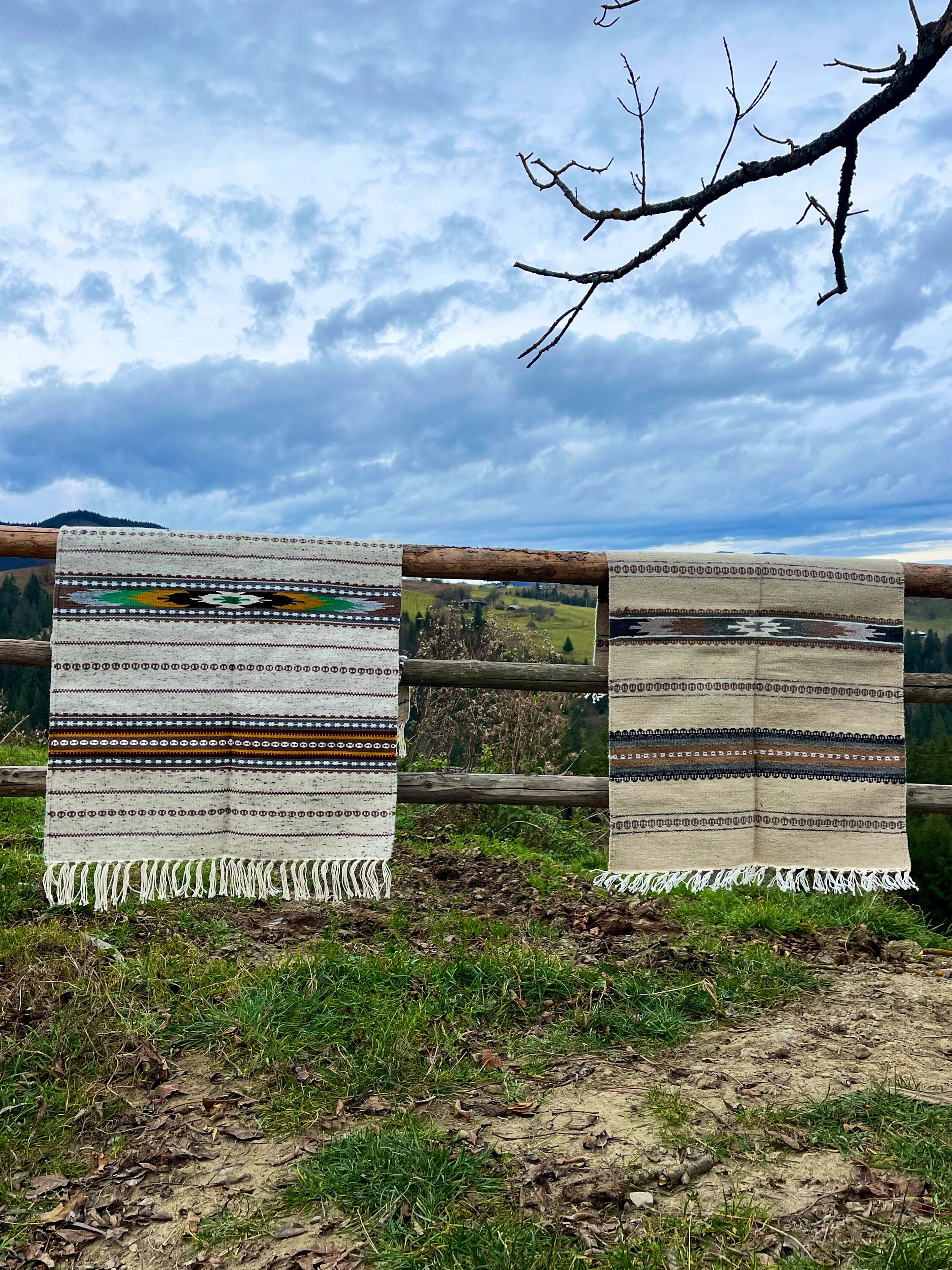 White Running Rug ukrainian Handmade Rughome Decor Carpet Woven ...