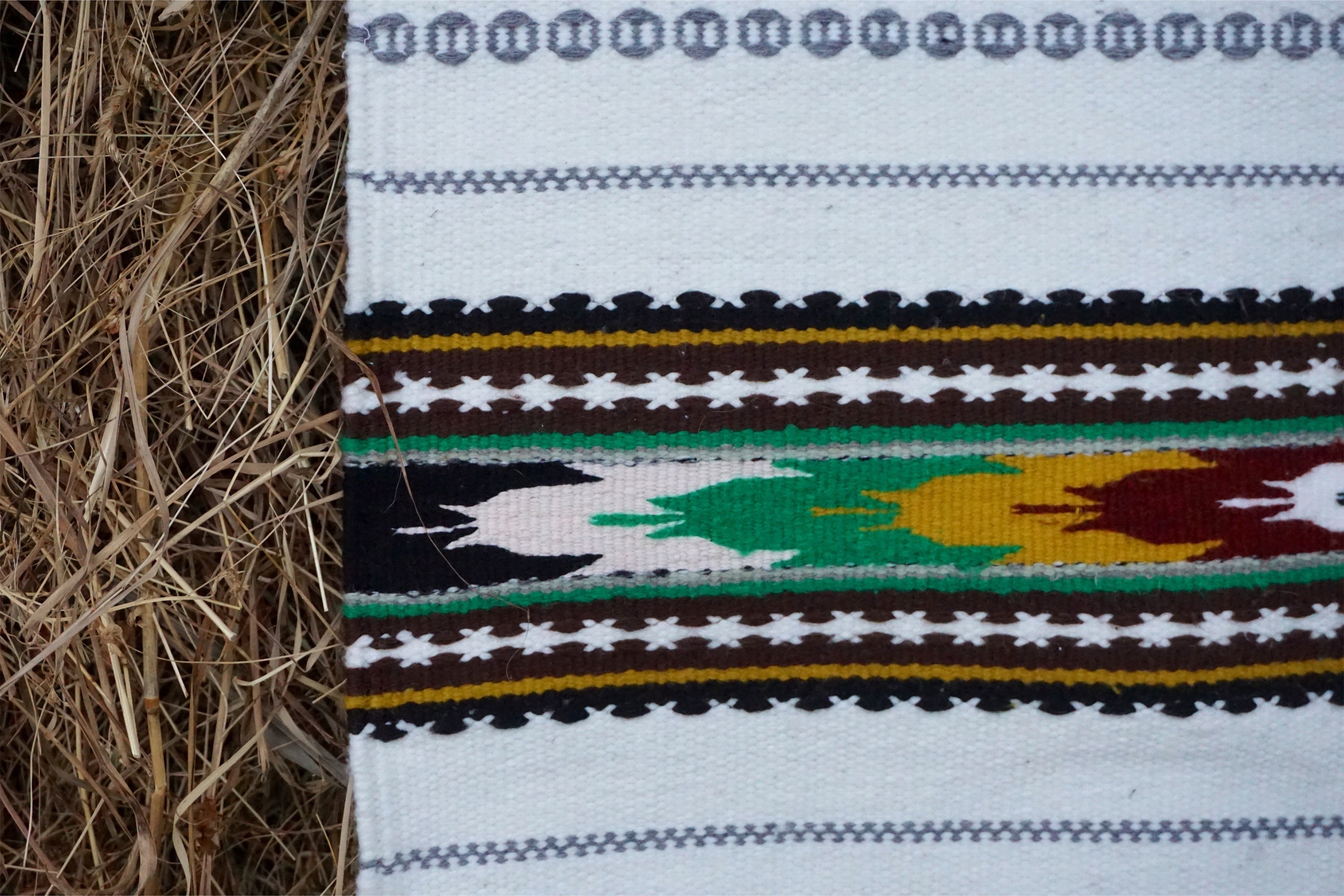 Running Pattern Rig White Running Rug ukrainian Handmade Rughome Decor Carpet Woven ...