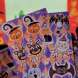 vintage halloween sticker sheet