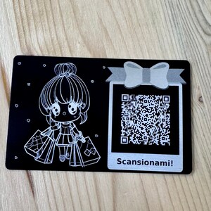 biglietti da visita in alluminio personalizzati con qr code o logo