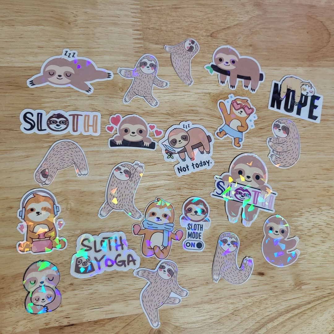 Sloth Vector Stickers Sloth Stickers- Waterproof - Etsy