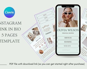 Canva-Vorlage für Ihre Instagram-Biografie, Canva-Link-in-Bio-Vorlage – Website-Seiten-Links – Canva-Website-Vorlage