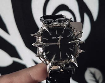 Handmade Spiky Stainless Steel Watch: Y2K Grunge Style, Gothic