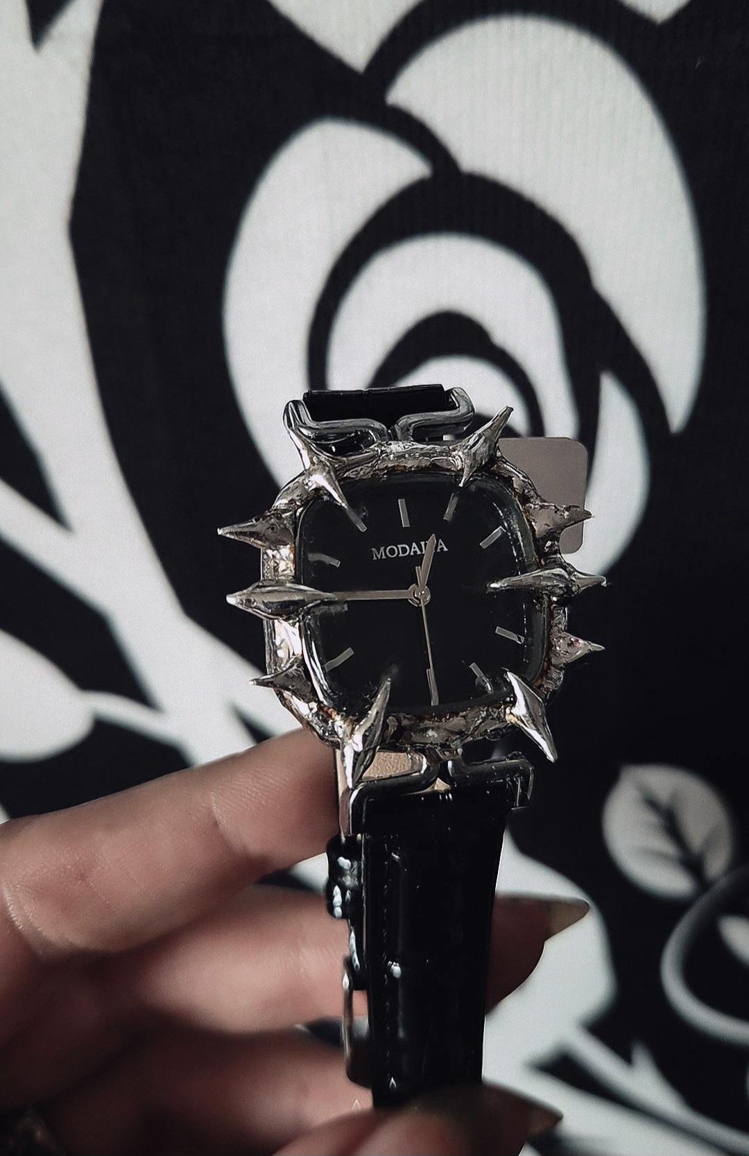 Handmade Spiky Stainless Steel Watch: Y2K Grunge Style, Gothic