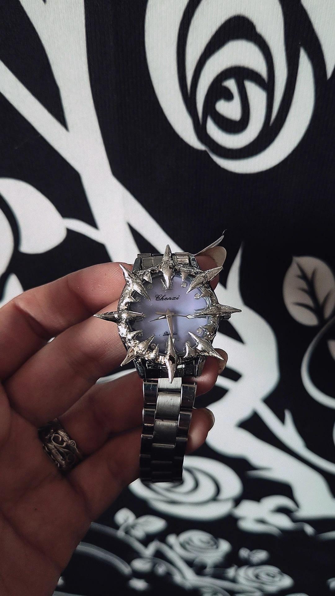Handmade Spiky Stainless Steel Watch: Y2K Grunge Style, Gothic