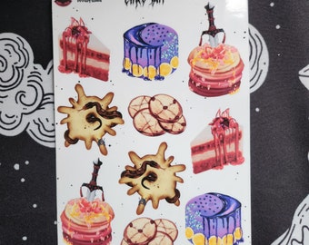 Cake Day Witchy Sticker Sheet | Red velvet, pancake | Planner | Bullet Journal Stickers | Journaler | Scrapbook | Vinyl Stickers