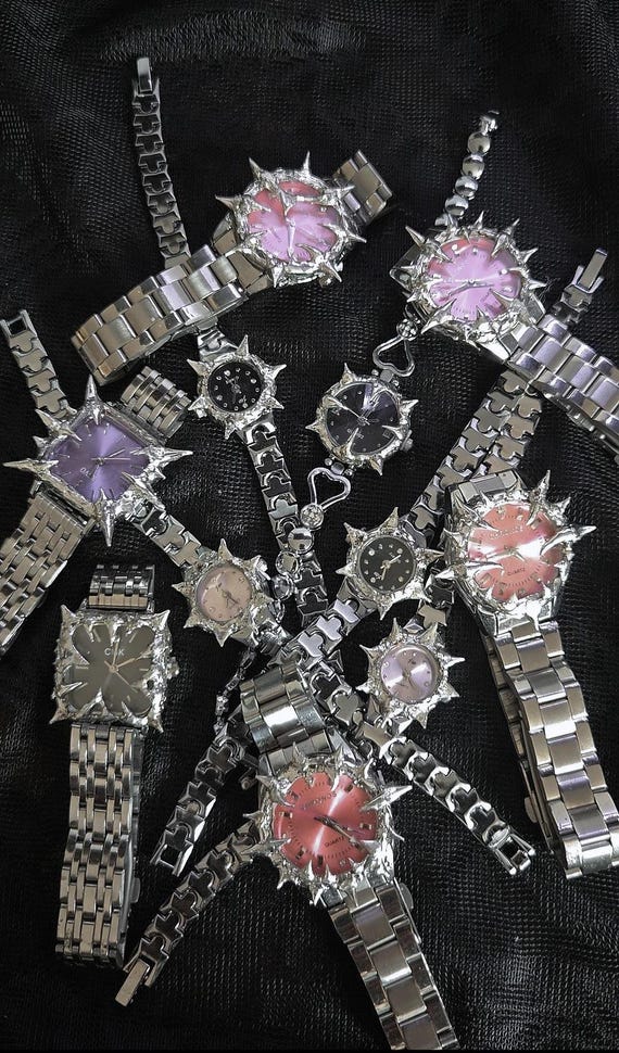 Handmade Spiked Stainless Steel Watch: Y2K Grunge Style - Etsy
