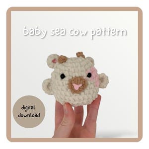 crochet sea cow pattern digital download