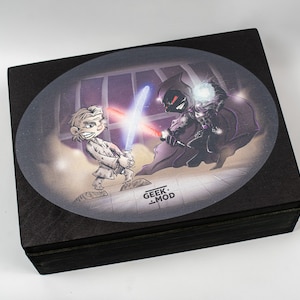 Boîte de rangement en bois pour jeu de cartes illimité Star Wars