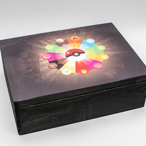 Devo prenderli tutti Scatola porta carte in legno - dedicata ai giochi di carte Pokemon