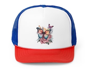 Butterfly Roses Trucker Caps/Hats