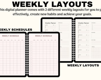 For The It Girl! Download Weekly Digital Planner Layout, Printable Planner, Planner Template, Weekly Organizer, Digital Organizer, Planner.