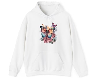 Butterfly Roses Unisex Heavy Blend™ Hooded Sweatshirt