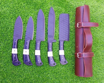 Set coltelli da chef personalizzati fatti a mano