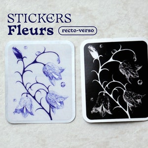 Stickers Fleurs & gouttelettes - métalisé