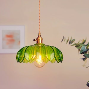 Mint Green Glass and Copper Chandelier - A Handmade Pendant Light for Your Home