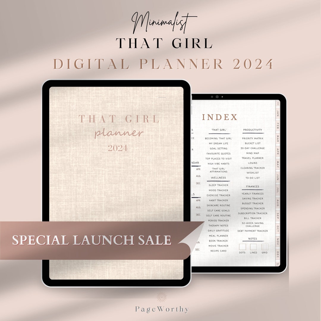 THAT GIRL Planner 2024 Digital Planner Undated Daily Weekly Monthly ...
