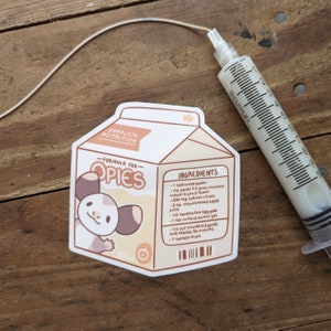 Formula for Opies - Tallulah - milk carton opossum formula sticker laptop car decal possum kawaii bumper sticker cute