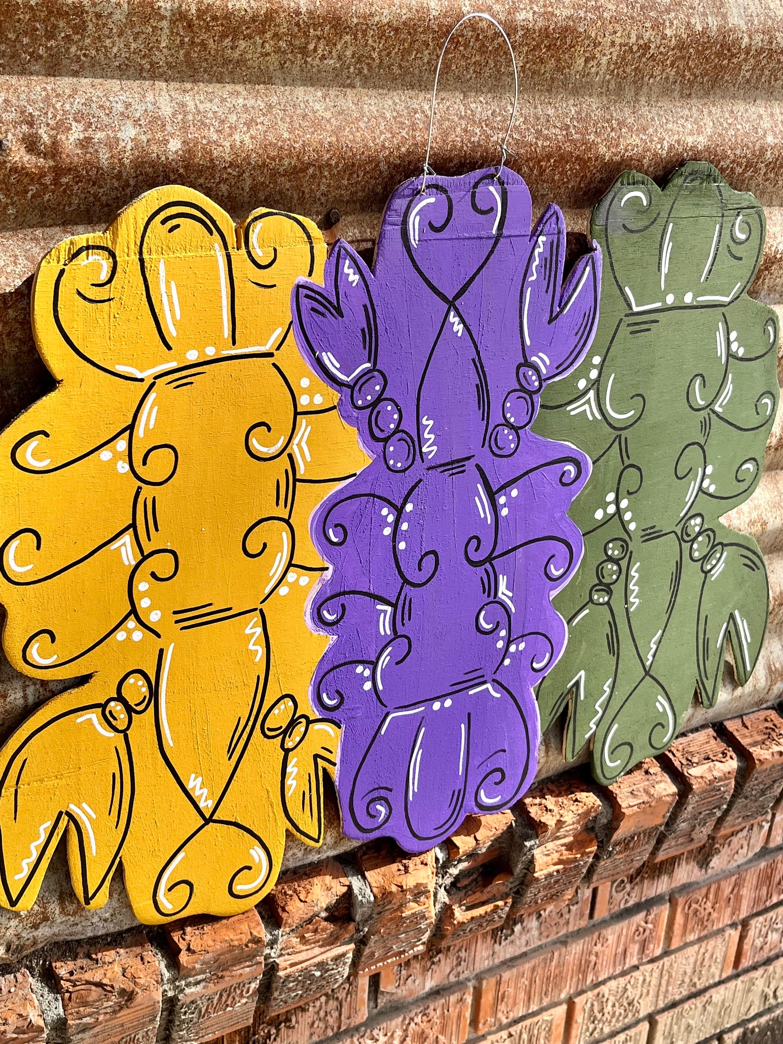 mardi gras crawfish door hanger