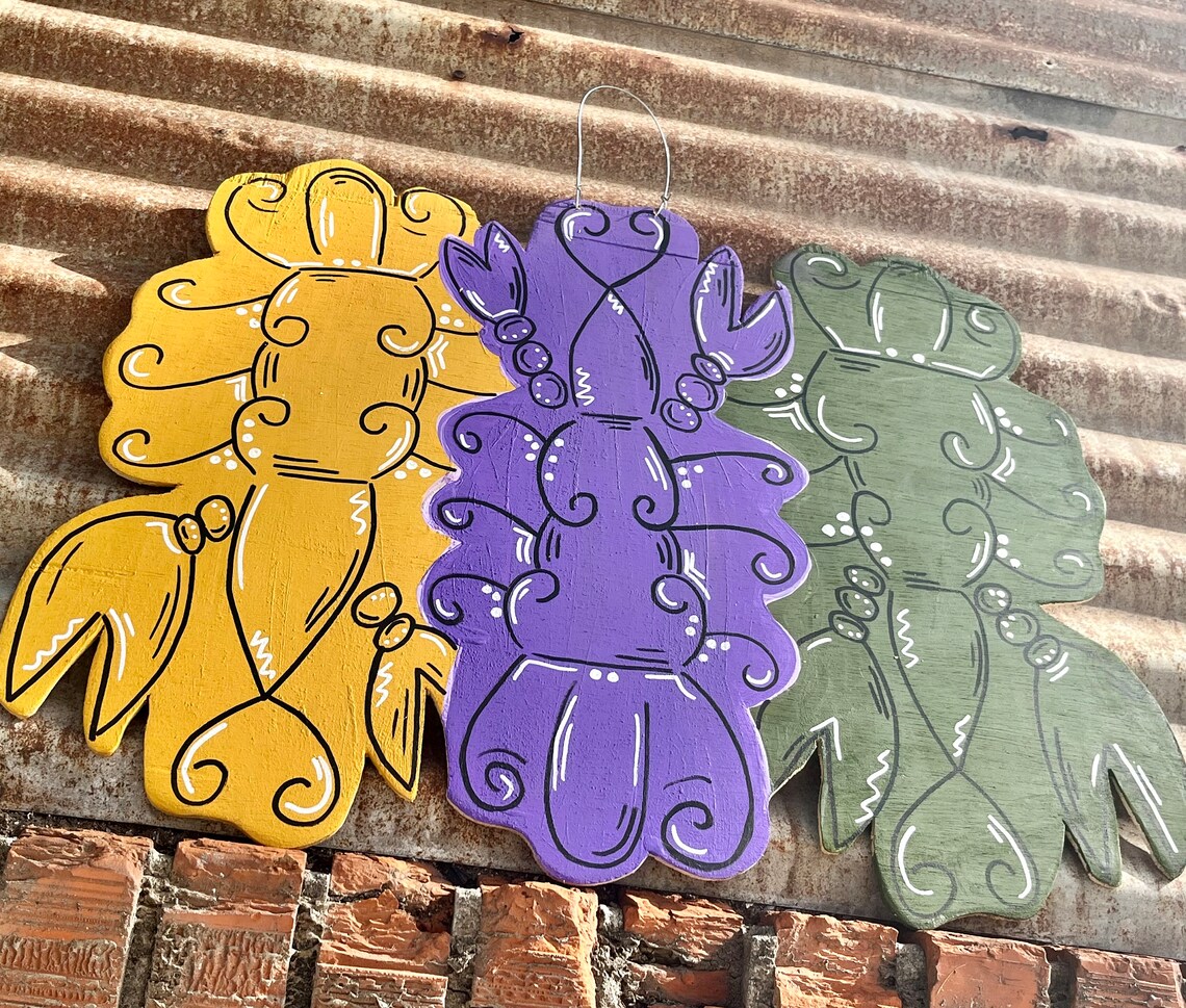 mardi gras crawfish door hanger
