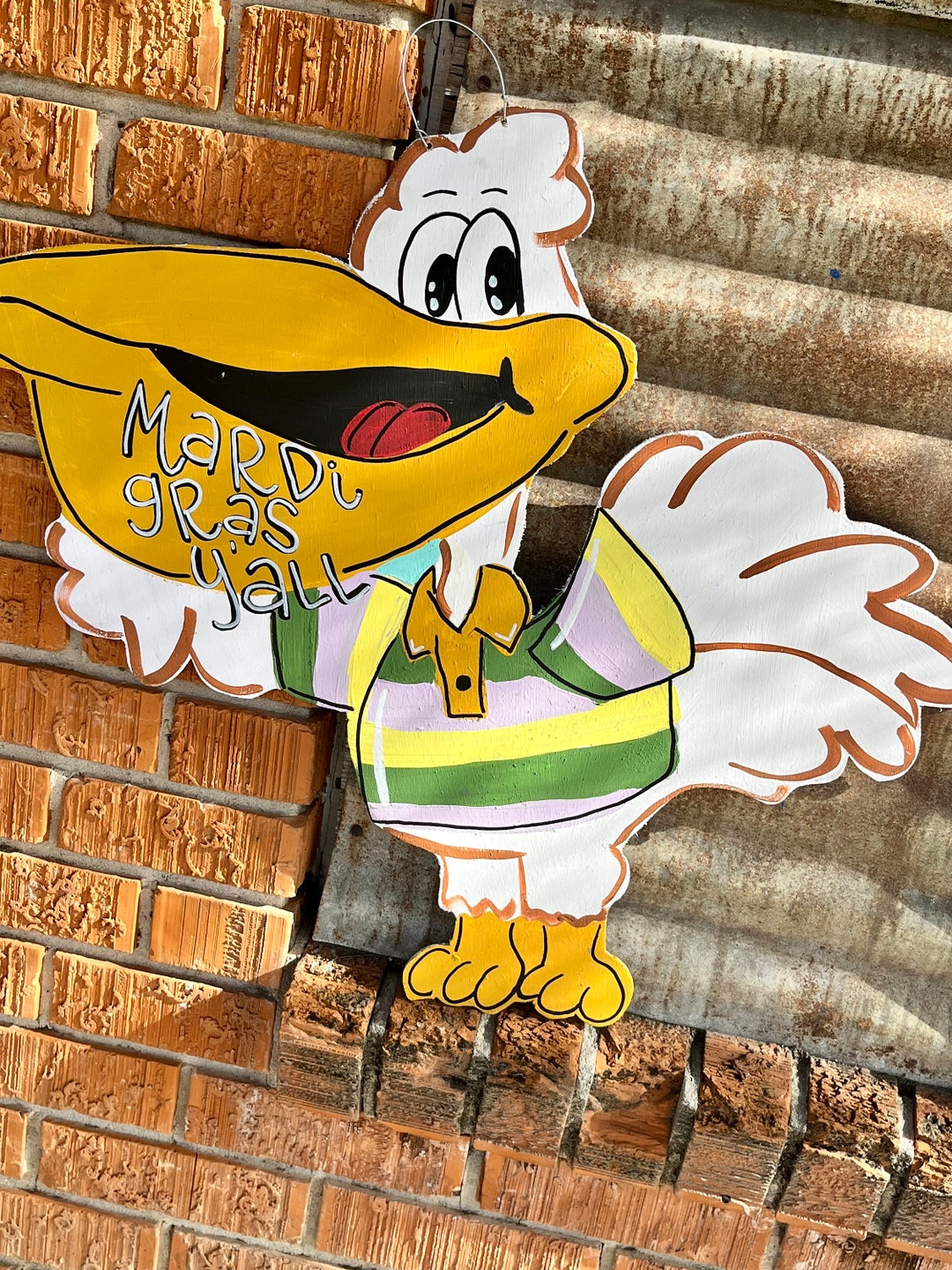 mardi gras pelican plush hat