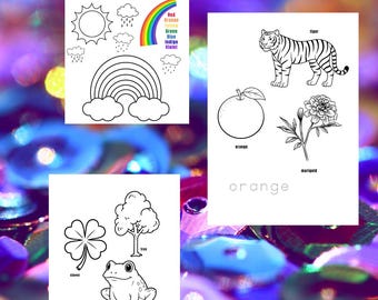 Colors of a Rainbow Printable PDF Worksheet for Kids - 8 pages