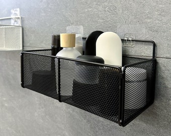 Bathroom modern metal wall shelf Floating shower hanging organizer No Drilling Toiletries Storage