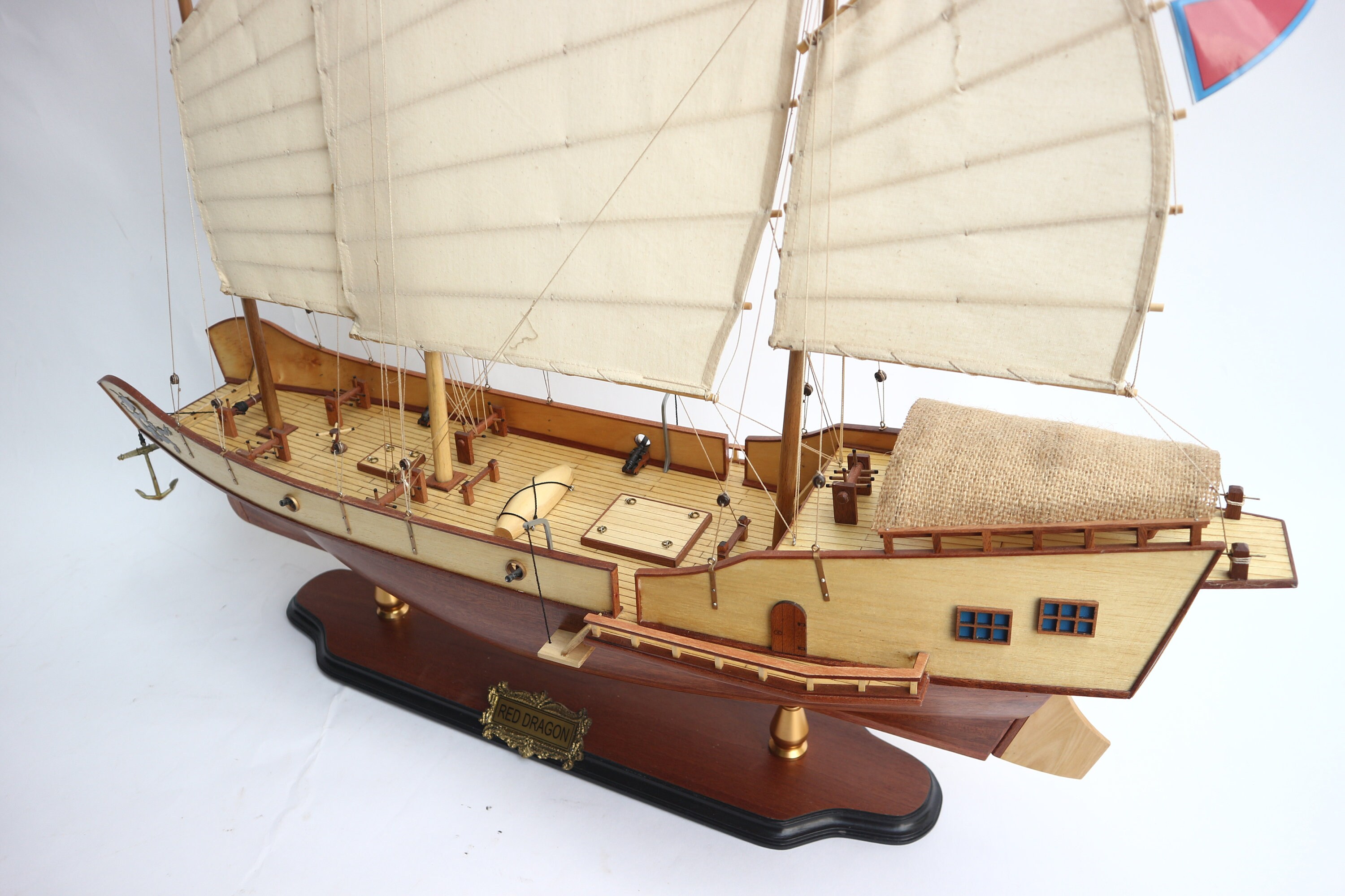 Chinese Red Dragon Ship Model, Handmade Ship Model, Wooden Art Etsy