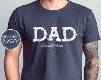 Vintage Custom Dad Shirt With Kids Names,Personalized Dad Shirt,Custom Dad Shirt, Father's Day Shirt,New Father Dad Gift, Birthday Gift Dad