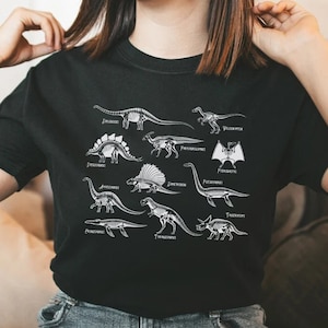 Dinosaur Skeleton Shirt,Dinosaur Kinds Shirt,Dinosaur Lover Sweatshirt,Paleontology Shirt,Aesthetic Dinosaur Gift TShirt