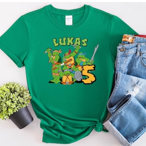 Custom Turtles Birthday Boy Shirt, Kid Turtles Matching T Shirt, Custom Turtle Birthday Party Shirts, Green Turtles Shirt, Birthday Shirt