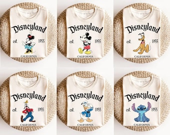 Retro Disneyland Est 1955 Shirt, Disney All Character Custom Shirt, Disney Family Shirt, Disney Trip Shirt, Disneyland Shirt, Disney trip