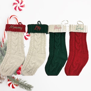 2024 Embroidered Christmas Stocking,Personalized Family Christmas Stockings,Knitted Stockings With Name,Monogram Stocking,Holiday gift