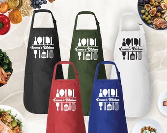 Delantal de cocina personalizado: regalo familiar personalizado para mamá