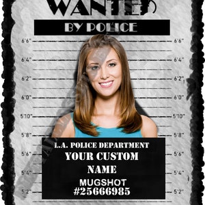 Mugshot Backdrop And Mugshot Sign,Image & Text Personalized, Bachelorette, Birthday Party, Instant Download, Police Lineup, Cops And Robbers