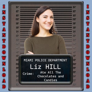 Mugshot Backdrop And Mugshot Sign,Image & Text Personalized, Bachelorette, Birthday Party, Instant Download, Police Lineup, Cops And Robbers