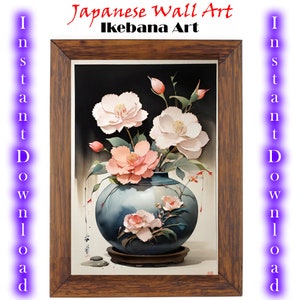 Japanese Ikebana Wall Art | Japandi Wall Art | Japanese Traditional Fine Art | Digital Download | Asian Art | Printable Wall Art | Wall Art