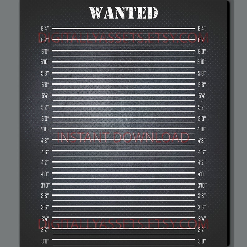 DIY Printable Mugshot Backdrop Template, Digital Instant Download ...