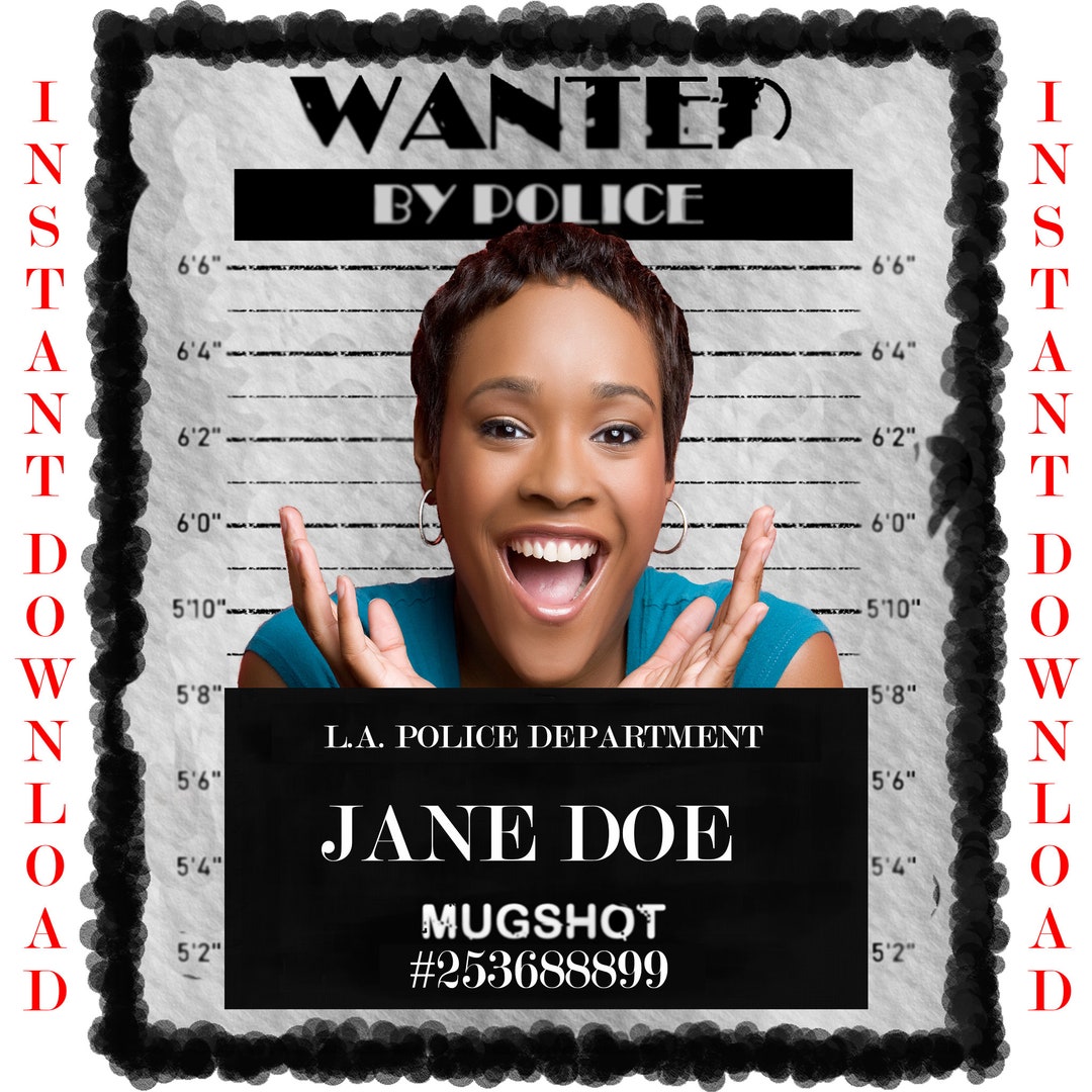 Mugshot Backdrop and Mugshot Sign,image & Text Personalized